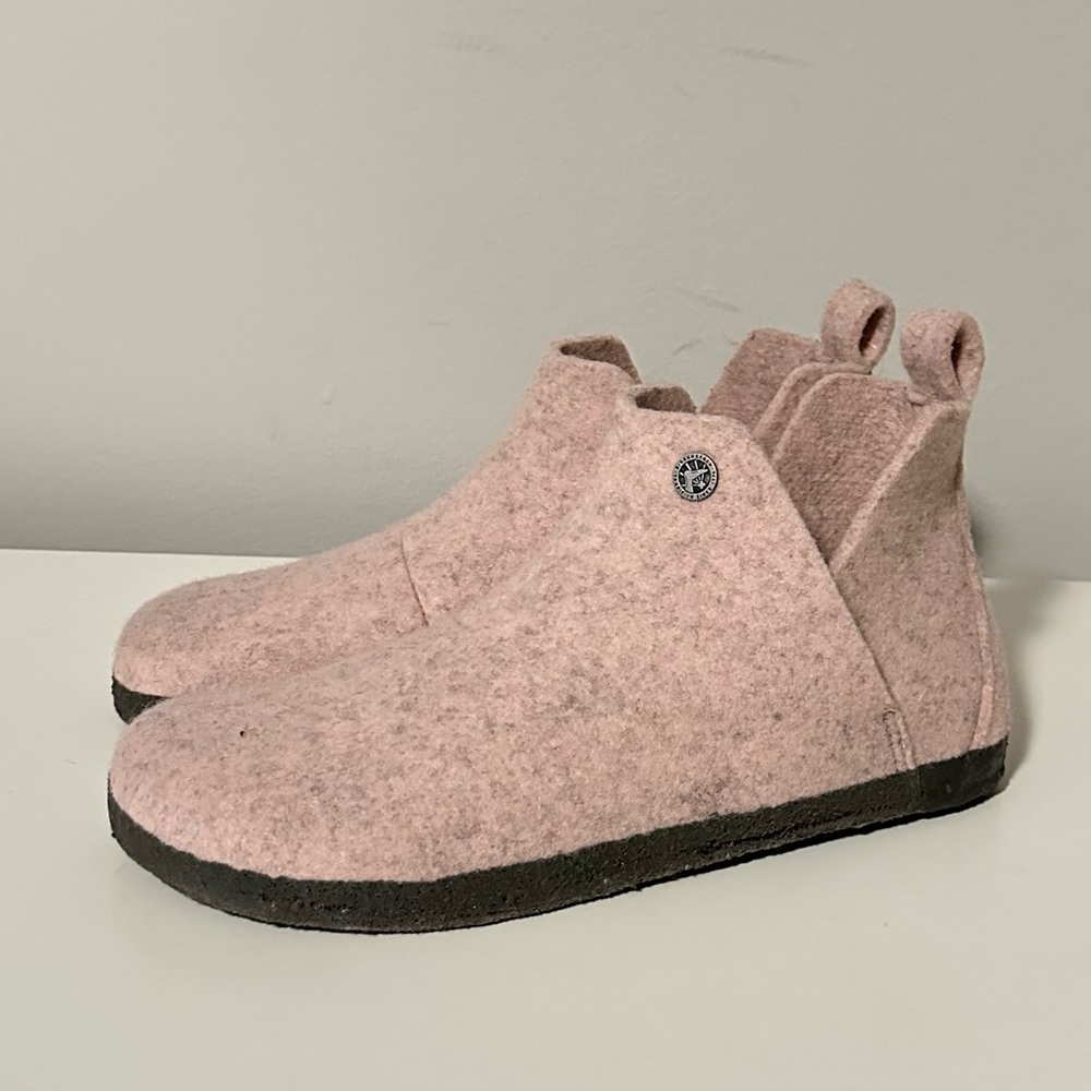 Birkenstock Andermatt Shearling Soft Pink Wool Felt Women Size 9 Men Size 7